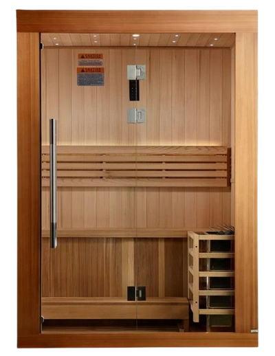 Front Centered View Of The Golden Designs Sundsvall 2-Person Indoor Sauna | GDI-7289-02